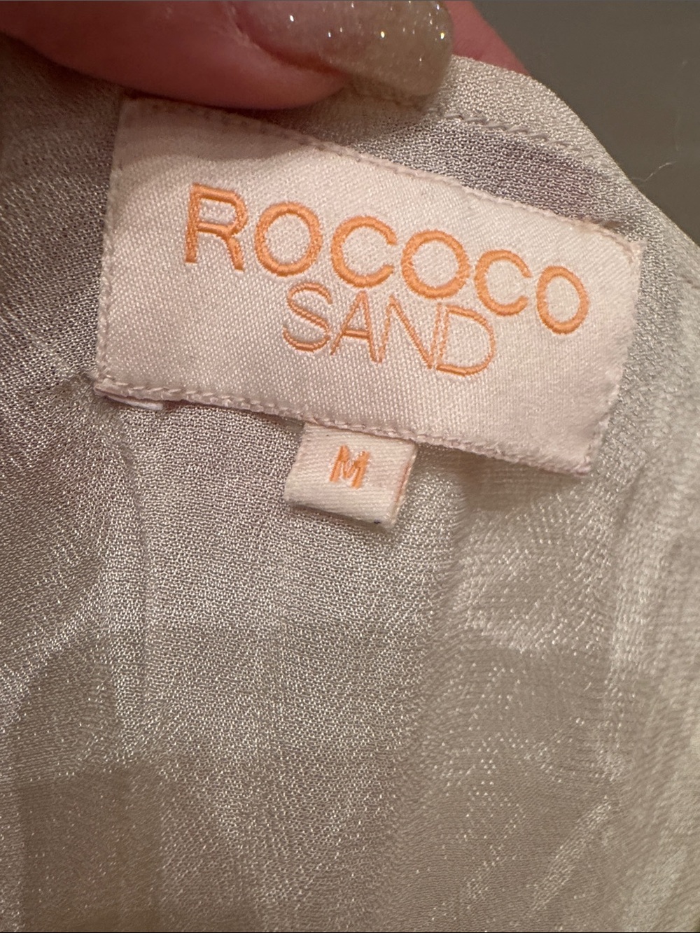 Rococo Sand Sheer Floral Deep V Ruffle Top - Picture 6 of 9